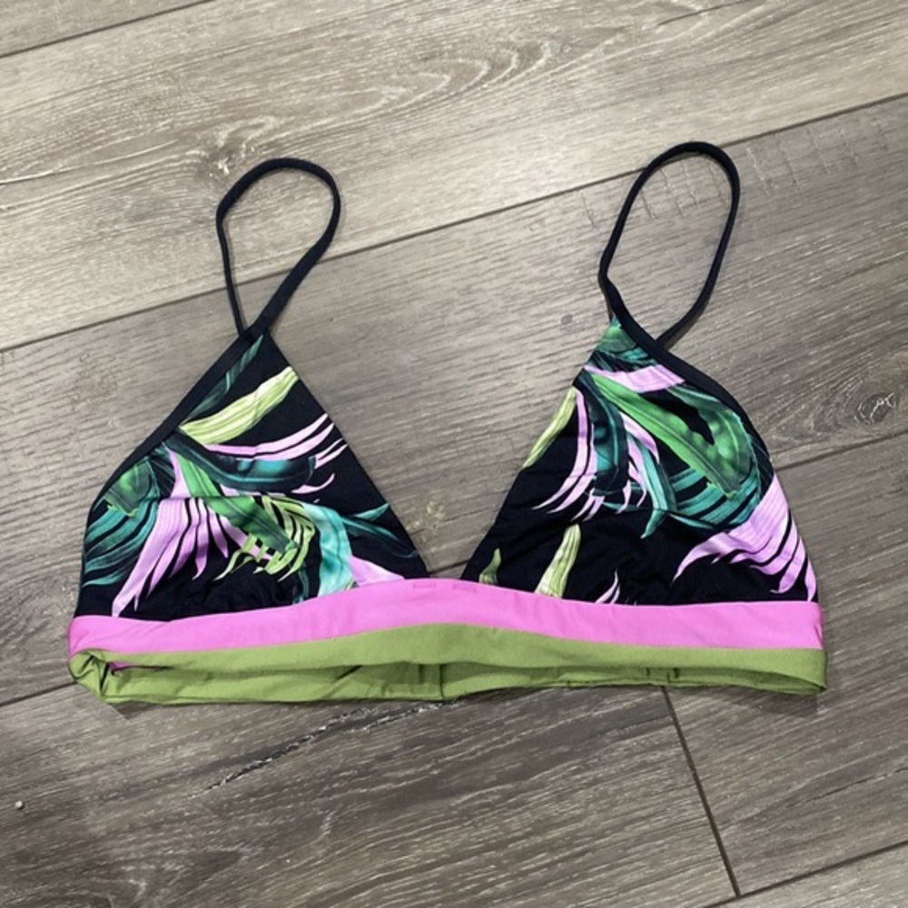 NWOT! Seafolly Las Palmas Fixed Tri Bra Swimsuit Top